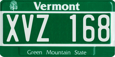 VT license plate XVZ168