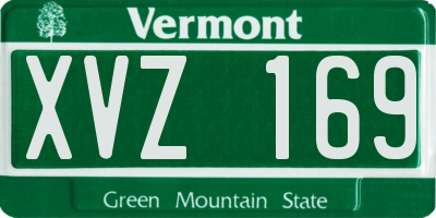 VT license plate XVZ169