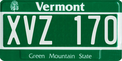 VT license plate XVZ170