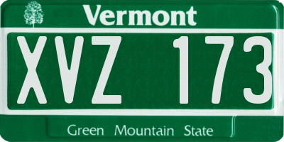 VT license plate XVZ173