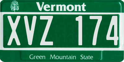VT license plate XVZ174