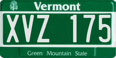 VT license plate XVZ175