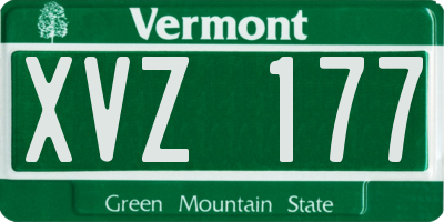 VT license plate XVZ177