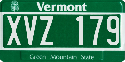VT license plate XVZ179