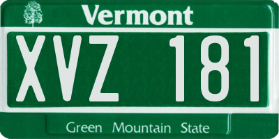 VT license plate XVZ181