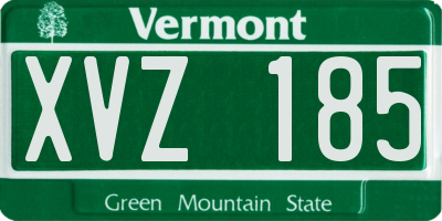VT license plate XVZ185