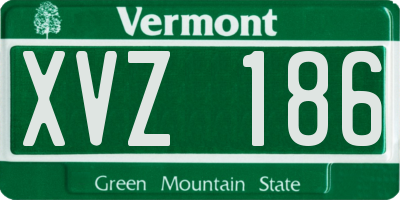 VT license plate XVZ186