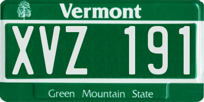 VT license plate XVZ191