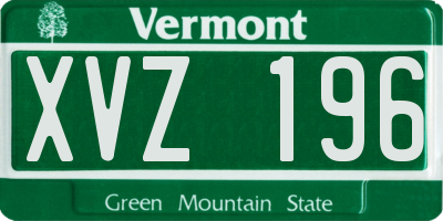 VT license plate XVZ196