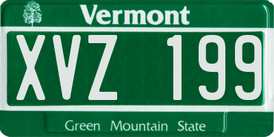 VT license plate XVZ199