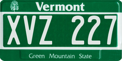 VT license plate XVZ227