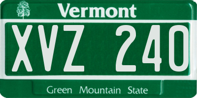 VT license plate XVZ240