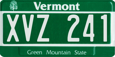 VT license plate XVZ241