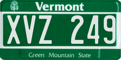 VT license plate XVZ249