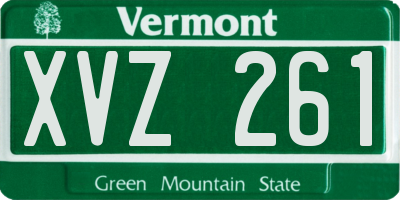 VT license plate XVZ261