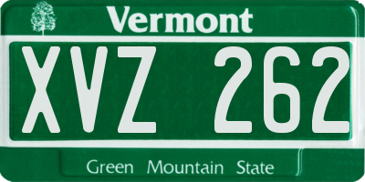 VT license plate XVZ262