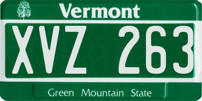 VT license plate XVZ263