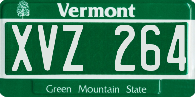 VT license plate XVZ264