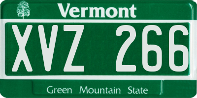 VT license plate XVZ266