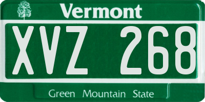 VT license plate XVZ268
