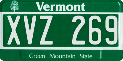 VT license plate XVZ269