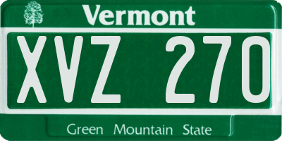 VT license plate XVZ270