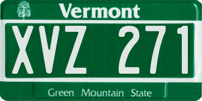 VT license plate XVZ271