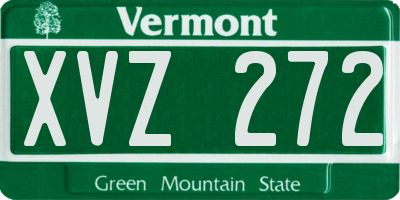 VT license plate XVZ272