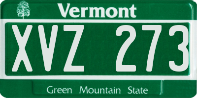 VT license plate XVZ273