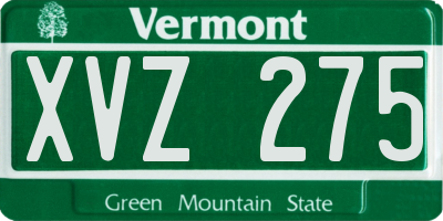 VT license plate XVZ275
