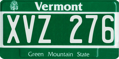 VT license plate XVZ276