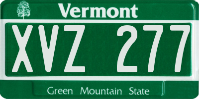 VT license plate XVZ277