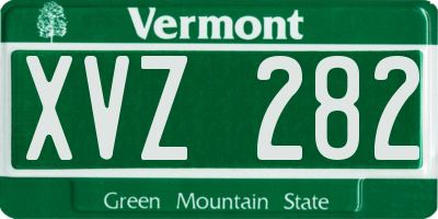VT license plate XVZ282
