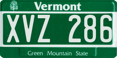 VT license plate XVZ286