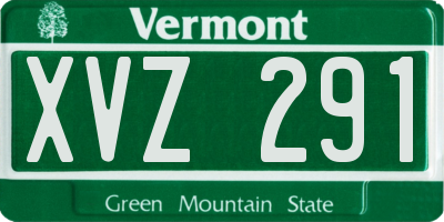 VT license plate XVZ291