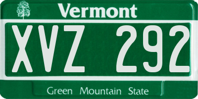 VT license plate XVZ292