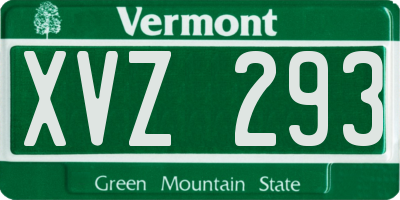 VT license plate XVZ293