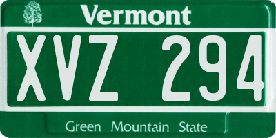 VT license plate XVZ294