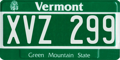 VT license plate XVZ299