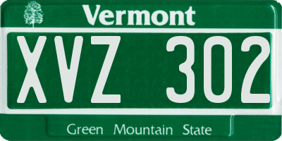 VT license plate XVZ302