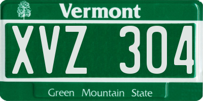 VT license plate XVZ304