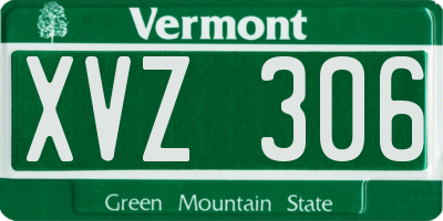 VT license plate XVZ306