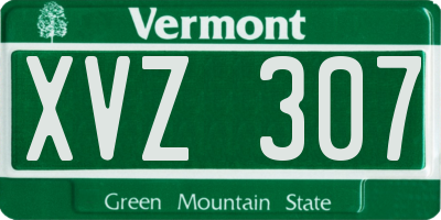 VT license plate XVZ307