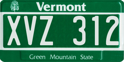 VT license plate XVZ312