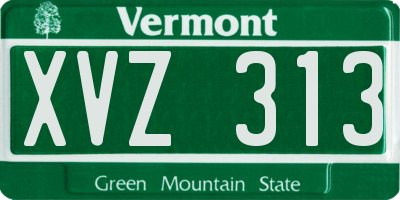 VT license plate XVZ313