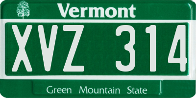 VT license plate XVZ314