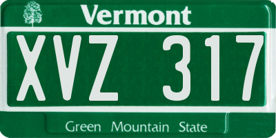 VT license plate XVZ317