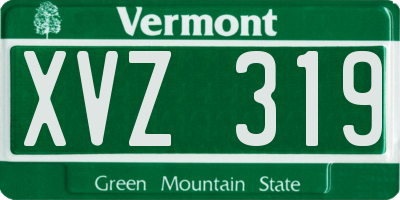 VT license plate XVZ319