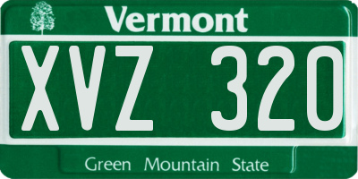 VT license plate XVZ320
