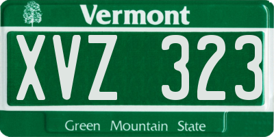 VT license plate XVZ323